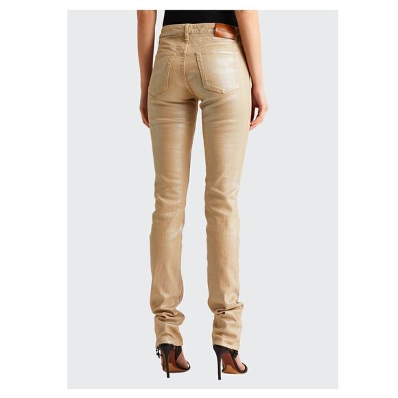 Ralph Lauren Purple Label Denim - Ralph Lauren Pre-Spring Collection Sand Pearlescent Foil 160 Skinny Stretch Jean